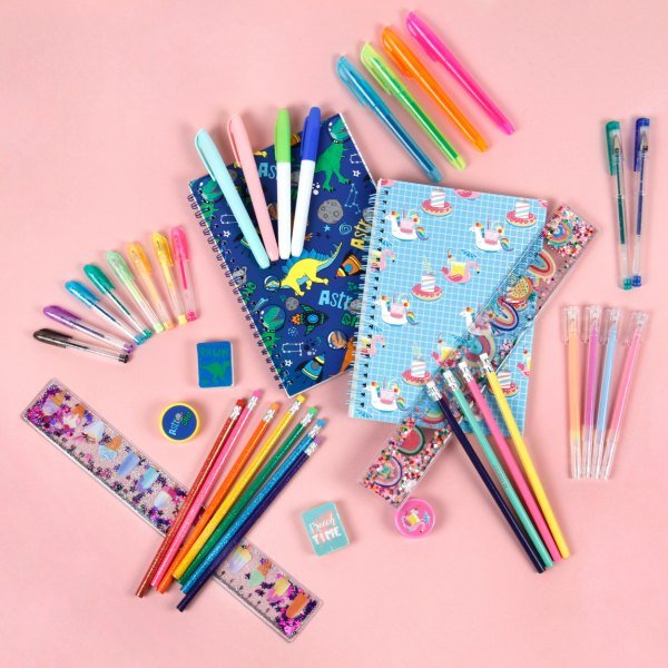 Interwell High Quality Custom Logo School Kids Ballpoint Pens Glittery Sparkly Fun Design Colorful Ballpoint Decorative Pen