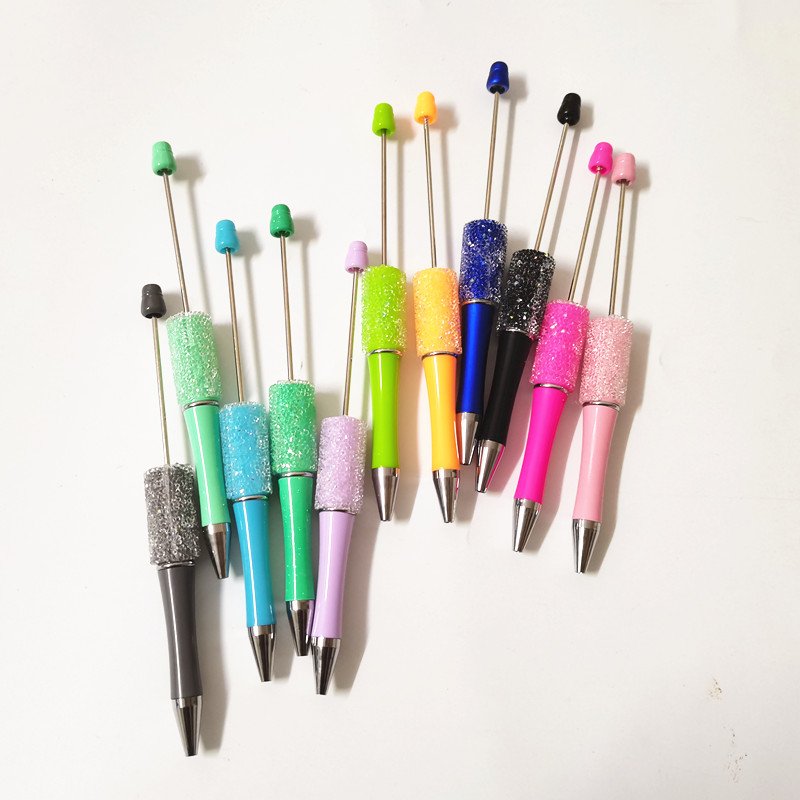 Diamond Creative Ballpoint DIY Add Bead Pens Handcraft Decorative Plastic Ballpoint Bead Pens With Jewelry Bead Pen