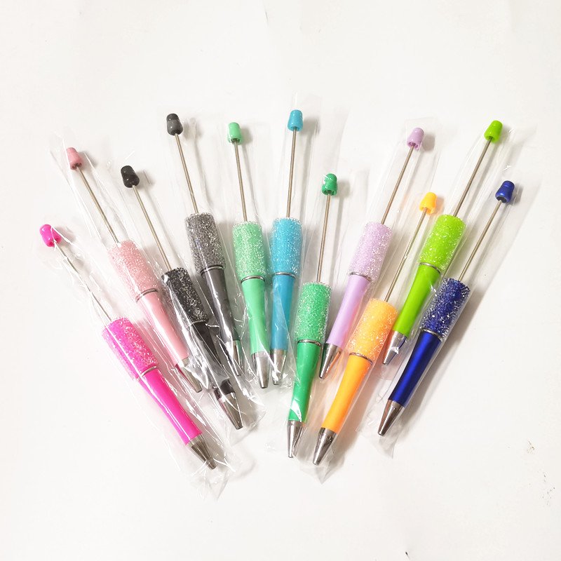 Diamond Creative Ballpoint DIY Add Bead Pens Handcraft Decorative Plastic Ballpoint Bead Pens With Jewelry Bead Pen