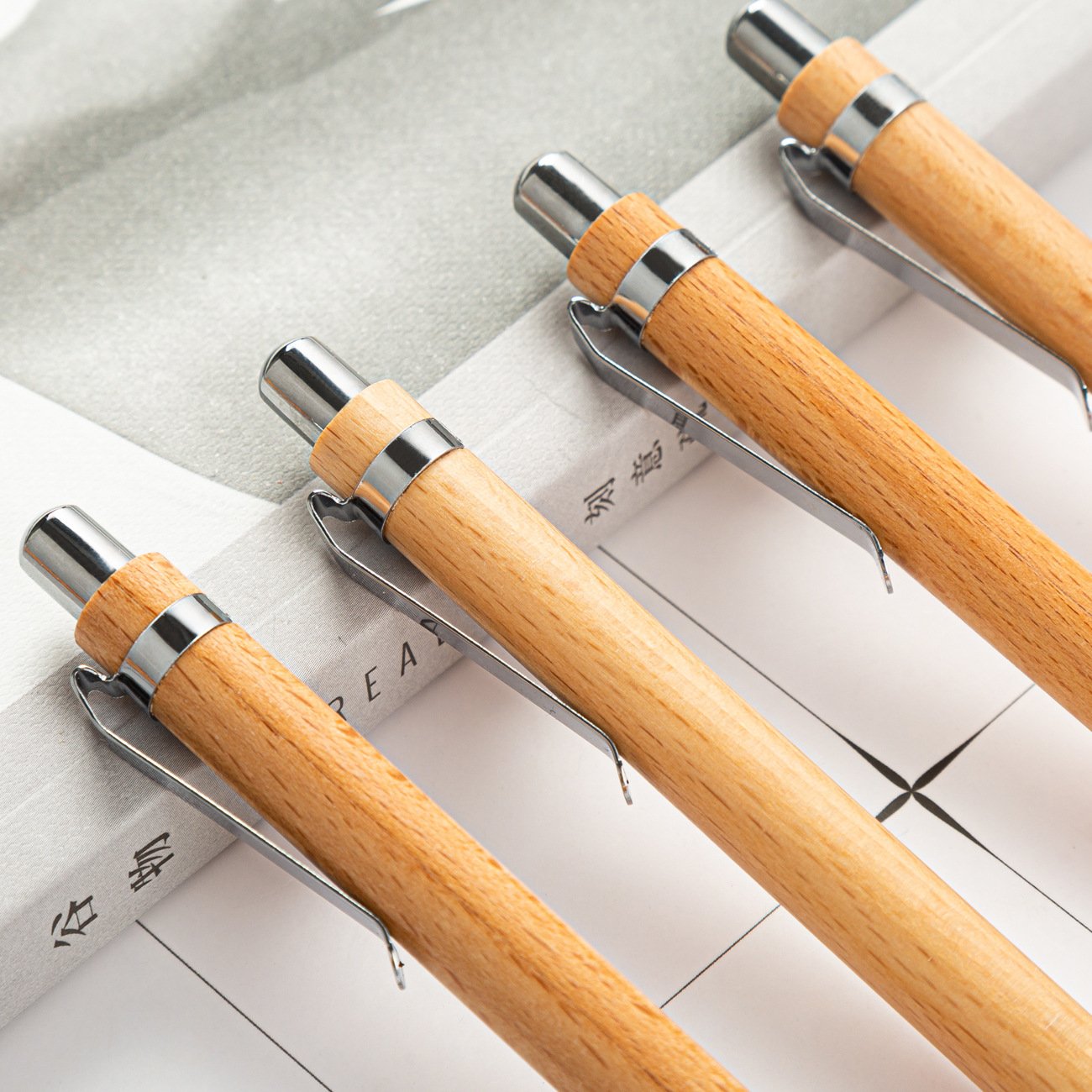 wholesale office stationery Eco friendly Bamboo wooden ball ballpoint pen