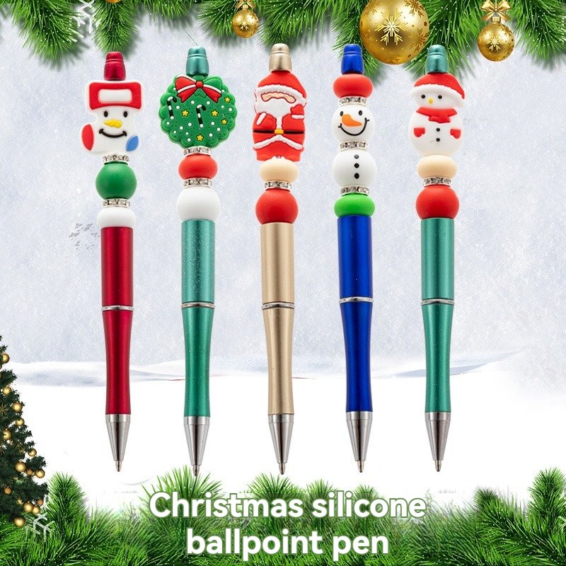 Christmas Halloween Ballpoint Pen Premade Beaded Gel Pen Cartoon Stationery For School Office Supplies Wholesale