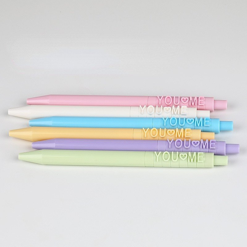 Creative macaron office school letter puzzle ballpoint pens lot stationery supplies 0.5mm ball black ink-DIY pen body