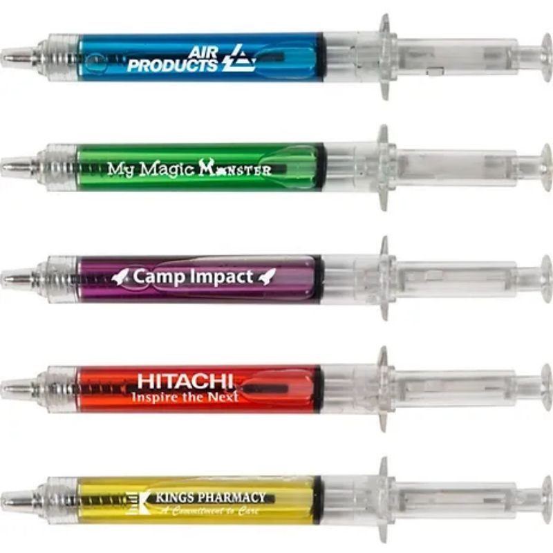 promotional gifts customized logo hospital doctor Nursing Student School pens medical injection pens syringe pens with liquid