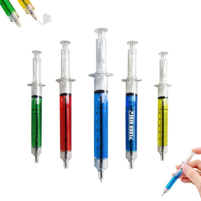 promotional gifts customized logo hospital doctor Nursing Student School pens medical injection pens syringe pens with liquid