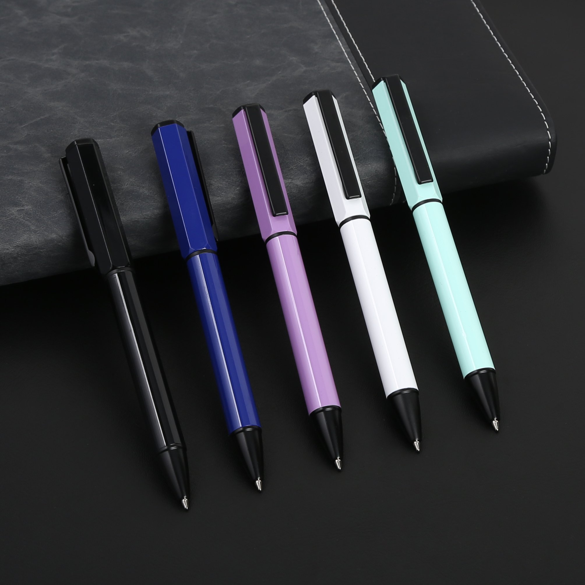 TTX Personalized Hexagonal Promotion Luxury Metal Ballpoint Pen Custom 10 Color Logo Gift Aluminum Metal Pen