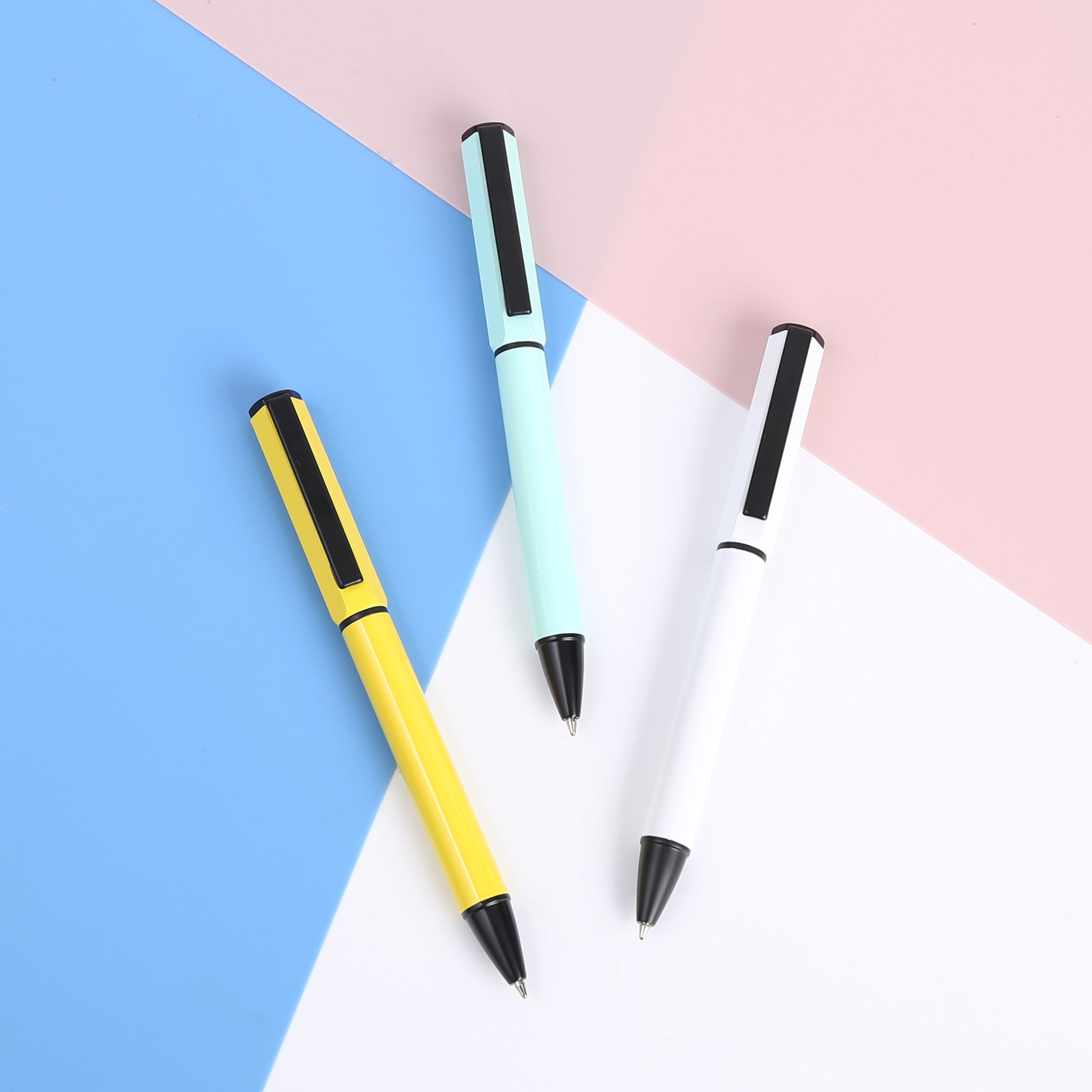 TTX Personalized Hexagonal Promotion Luxury Metal Ballpoint Pen Custom 10 Color Logo Gift Aluminum Metal Pen