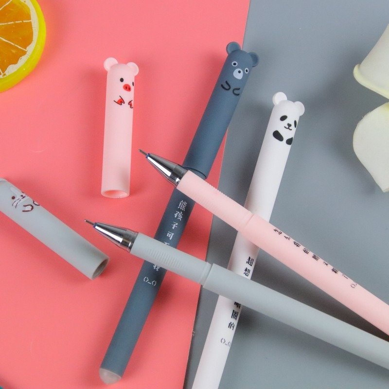 School supplies Cartoon Cute Pet Animal Neutral Pen Student erasable Neutral Pen Office Crystal Blue Writing Pen