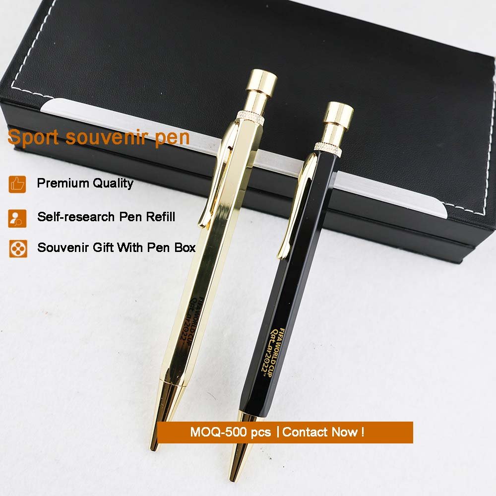 GemFully new trending items 2024 luxury hexagon sport gift pen Custom brass ball pen with custom logo