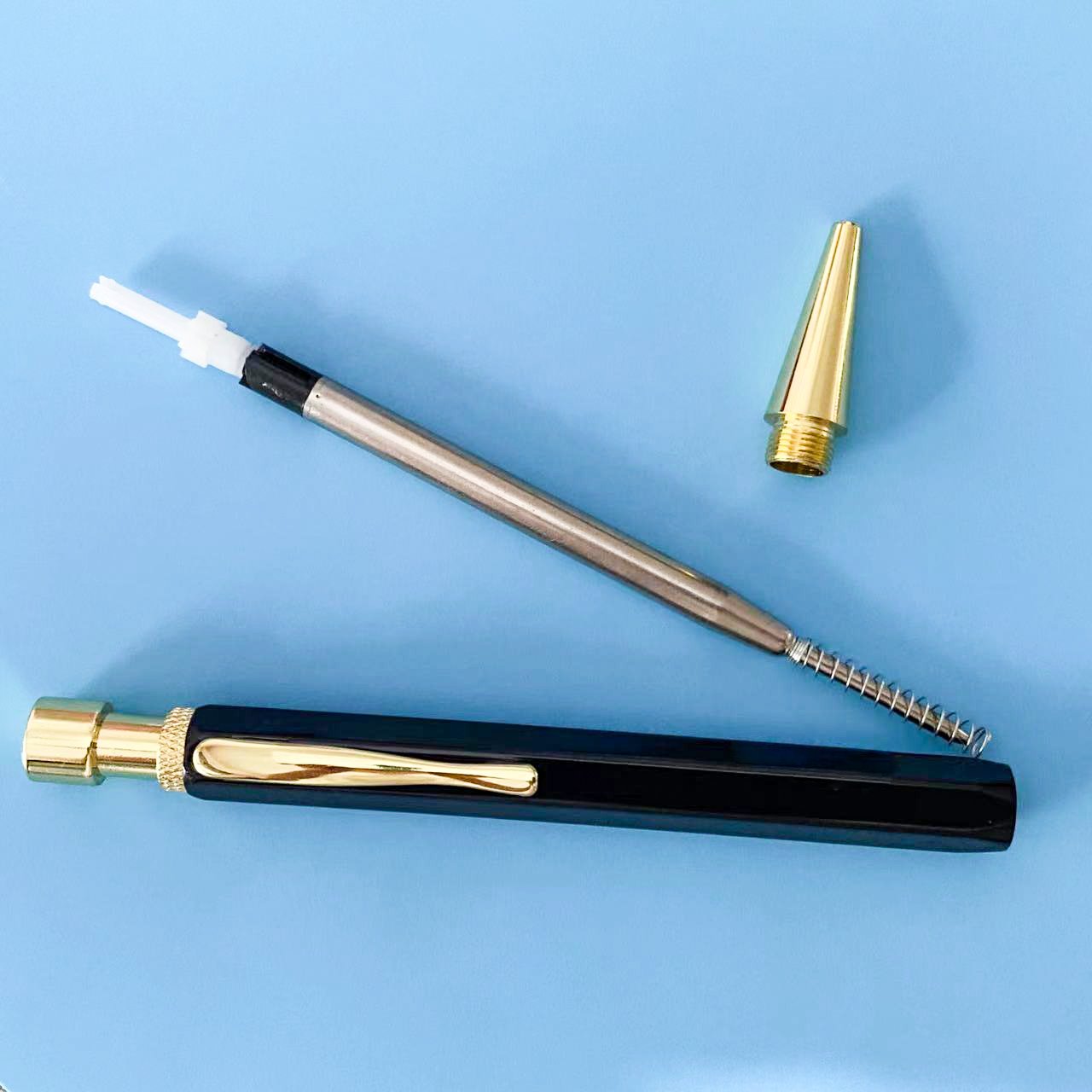 GemFully new trending items 2024 luxury hexagon sport gift pen Custom brass ball pen with custom logo
