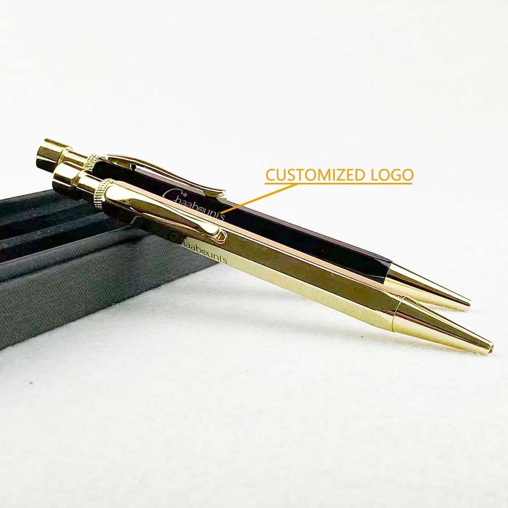 GemFully new trending items 2024 luxury hexagon sport gift pen Custom brass ball pen with custom logo