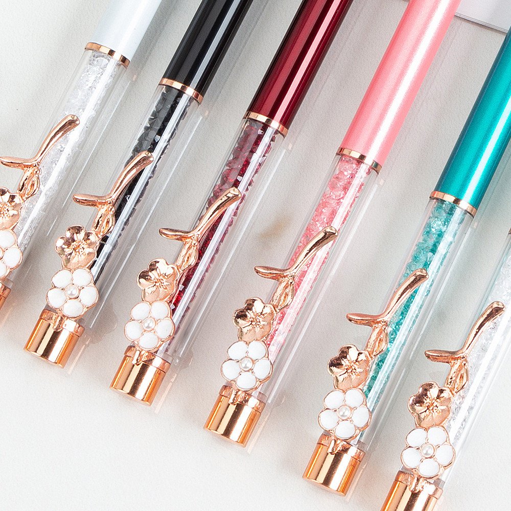 Beautiful Gift Metal Pen With Flower Clip Customized Logo Metal Ballpoint Pen Luxury Ball Point