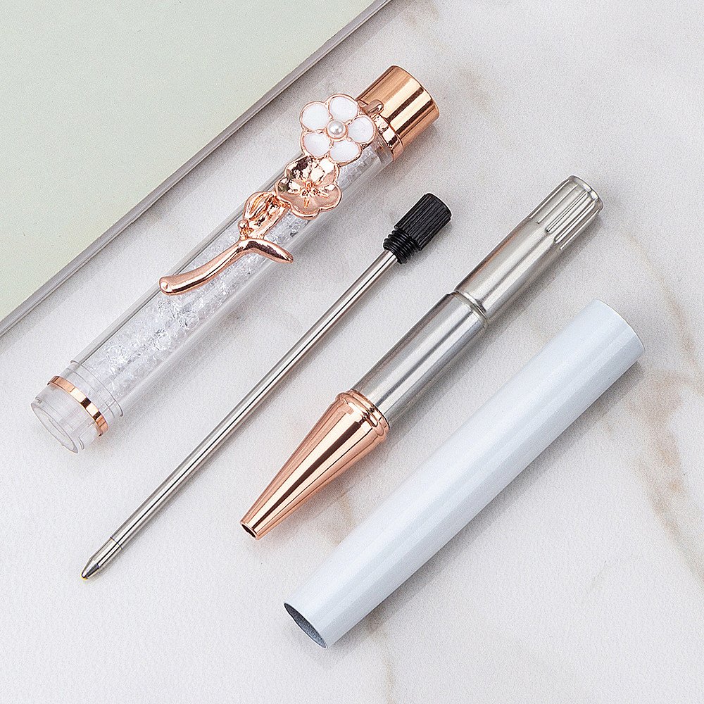Beautiful Gift Metal Pen With Flower Clip Customized Logo Metal Ballpoint Pen Luxury Ball Point