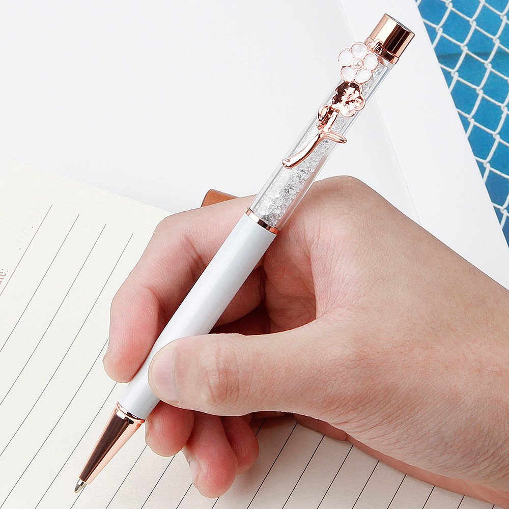 Beautiful Gift Metal Pen With Flower Clip Customized Logo Metal Ballpoint Pen Luxury Ball Point