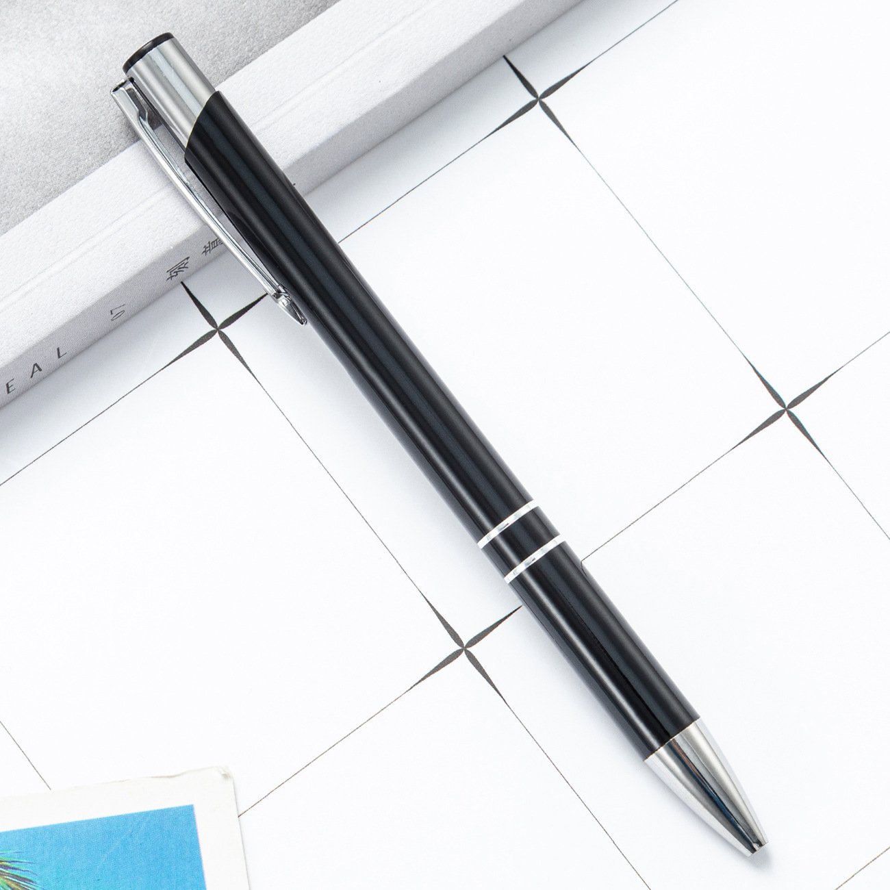 Scandinavian Style Luxury Advertising Ballpoint Pen Promotional Gift Metal Pen Laser Engraved Logo Personalized Office Supplies