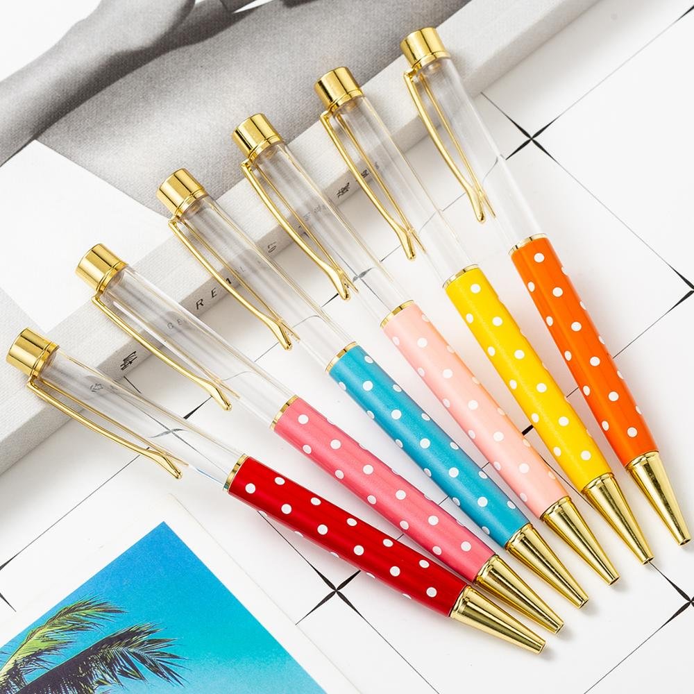 Custom DIY Herbarium Floating Glitter Pen No Crystal Metal Self-Assembling with 1.0mm Writing Width