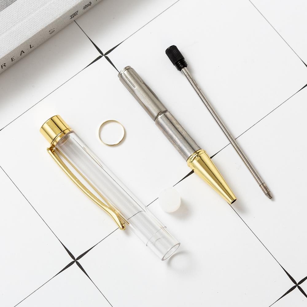 Custom DIY Herbarium Floating Glitter Pen No Crystal Metal Self-Assembling with 1.0mm Writing Width