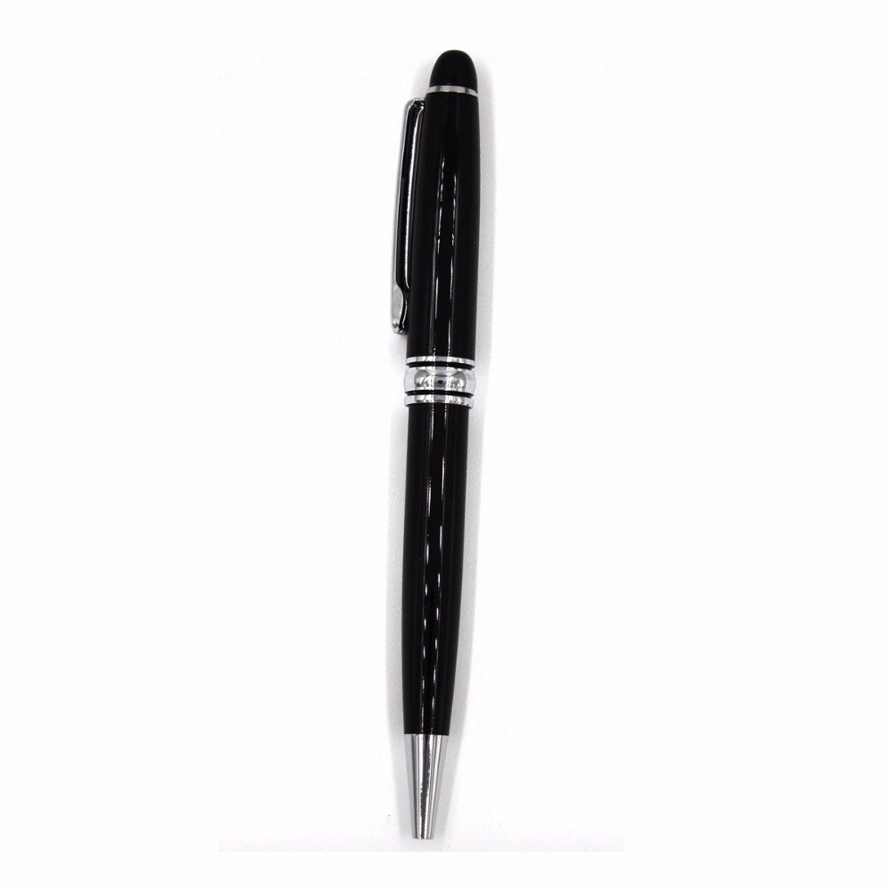 Bright chrome Metal pens Golden and black color promotional heavy metal ball pens with logo on barrel for promotional items