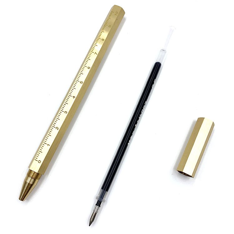 Creative Xmas Gift Handmade Copper Hexagonal Pens metal Galvanized 100% pure solid brass hexagon gel pen