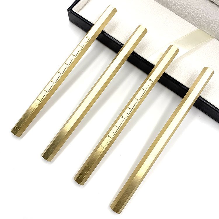 Creative Xmas Gift Handmade Copper Hexagonal Pens metal Galvanized 100% pure solid brass hexagon gel pen