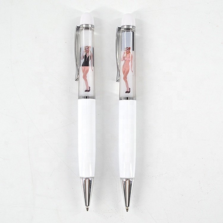 LINLI Customized Strip Lady Print On PVC Liquid Floating Ballpoint Pen Advertising