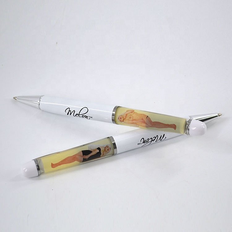 LINLI Customized Strip Lady Print On PVC Liquid Floating Ballpoint Pen Advertising