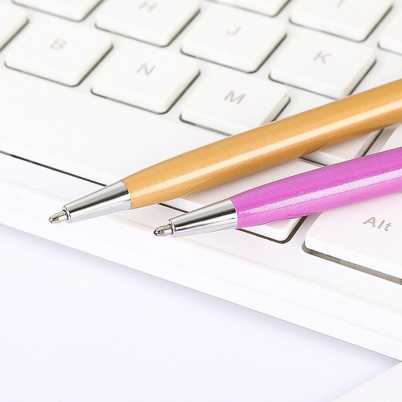 Classic Custom Logo Slim Twist Metal Pen Laser Engraved Logo Metal Ballpoint Pen for promotion