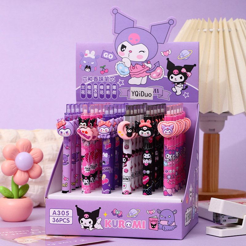 Cute Cartoon Kuromi Acrylic Patch Press Pen with High Appearance Cartoon Neutral Pen and Black Signature Pen