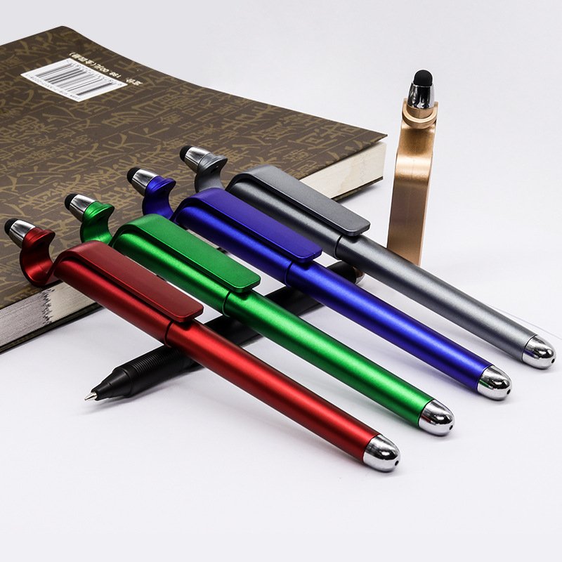 Wholesale Promotional Multifunctional Phone Holder Touch Screen Pen Custom Logo 3 in 1 Stylus Ballpoint Pen With Phone Stand