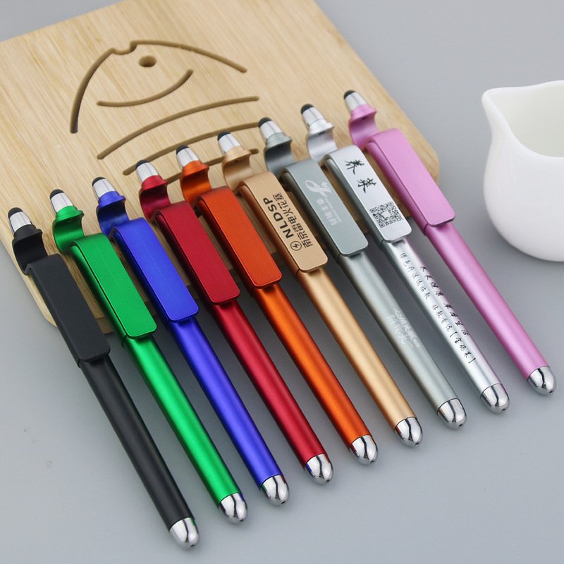 Wholesale Promotional Multifunctional Phone Holder Touch Screen Pen Custom Logo 3 in 1 Stylus Ballpoint Pen With Phone Stand