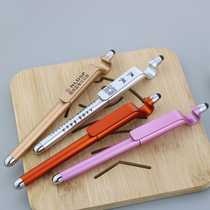 Wholesale Promotional Multifunctional Phone Holder Touch Screen Pen Custom Logo 3 in 1 Stylus Ballpoint Pen With Phone Stand