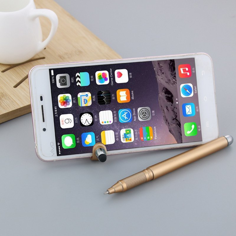 Wholesale Promotional Multifunctional Phone Holder Touch Screen Pen Custom Logo 3 in 1 Stylus Ballpoint Pen With Phone Stand