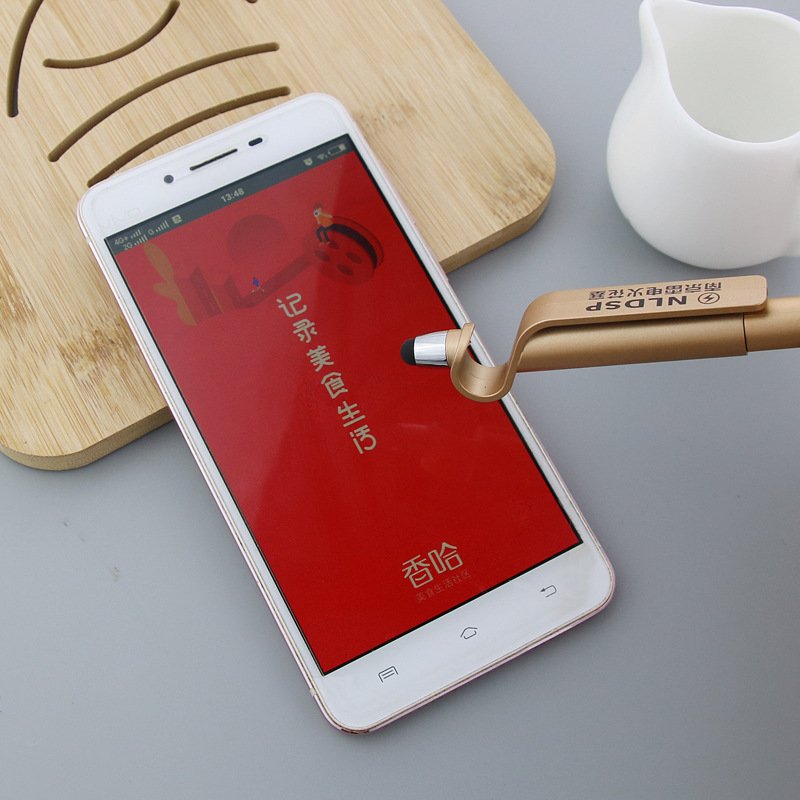 Wholesale Promotional Multifunctional Phone Holder Touch Screen Pen Custom Logo 3 in 1 Stylus Ballpoint Pen With Phone Stand