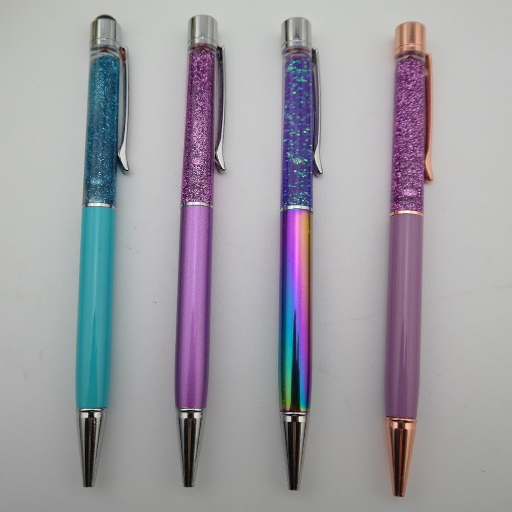 Stationery office school gift crystal ball pen with diamond custom logo metal twist ballpoint pen