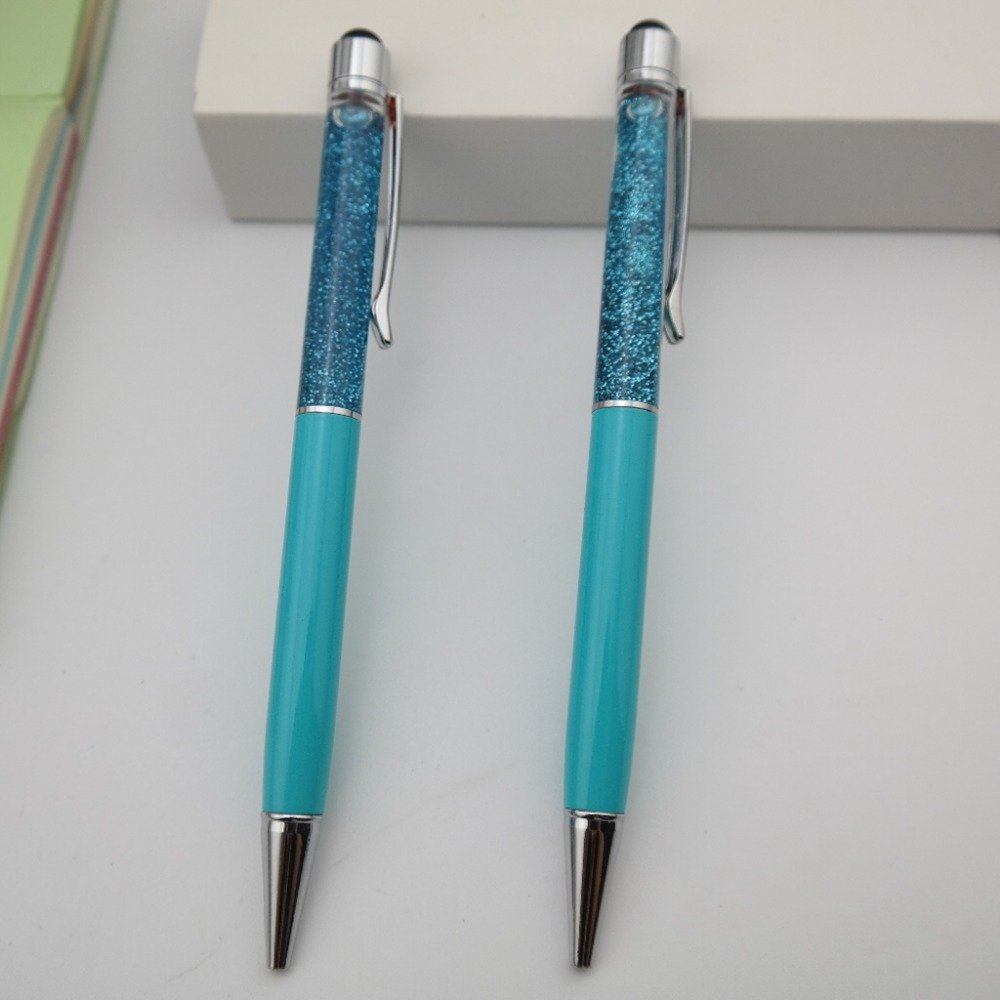 Stationery office school gift crystal ball pen with diamond custom logo metal twist ballpoint pen