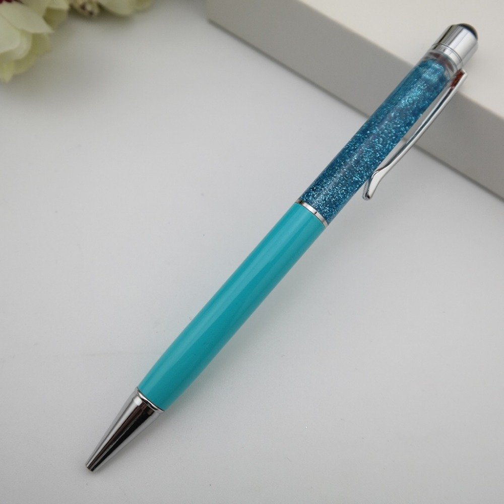 Stationery office school gift crystal ball pen with diamond custom logo metal twist ballpoint pen