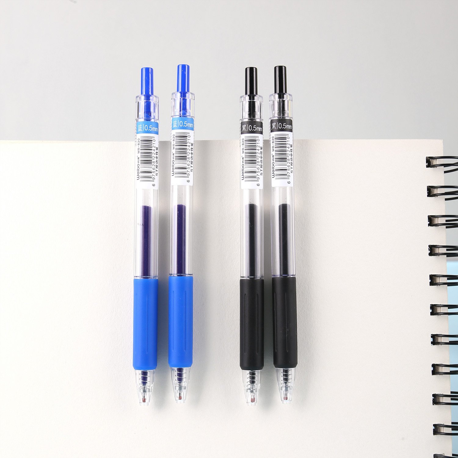 Pens Multi color ballpoint pens press action plastics ball pen stationery supplies low moq weibo stationery