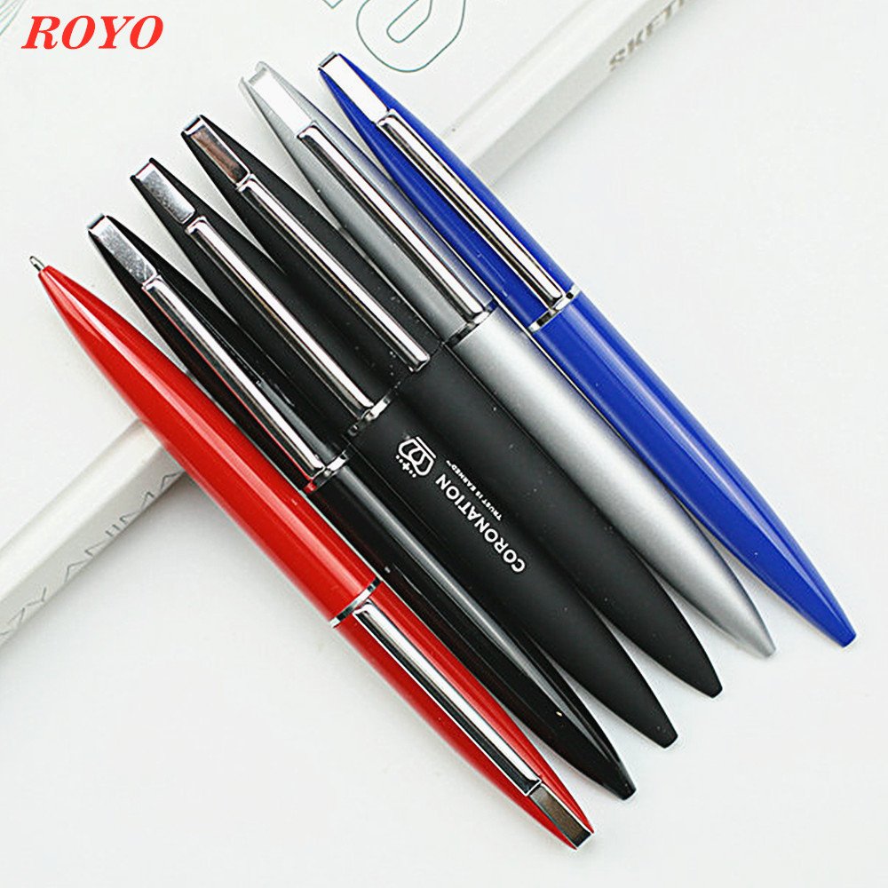 High Quality Metal Ball Pens Black White Simple Luxury Ballpoint Pens With Custom Logo For Business Gift And Promotional