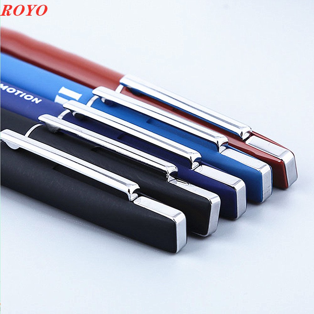 High Quality Metal Ball Pens Black White Simple Luxury Ballpoint Pens With Custom Logo For Business Gift And Promotional