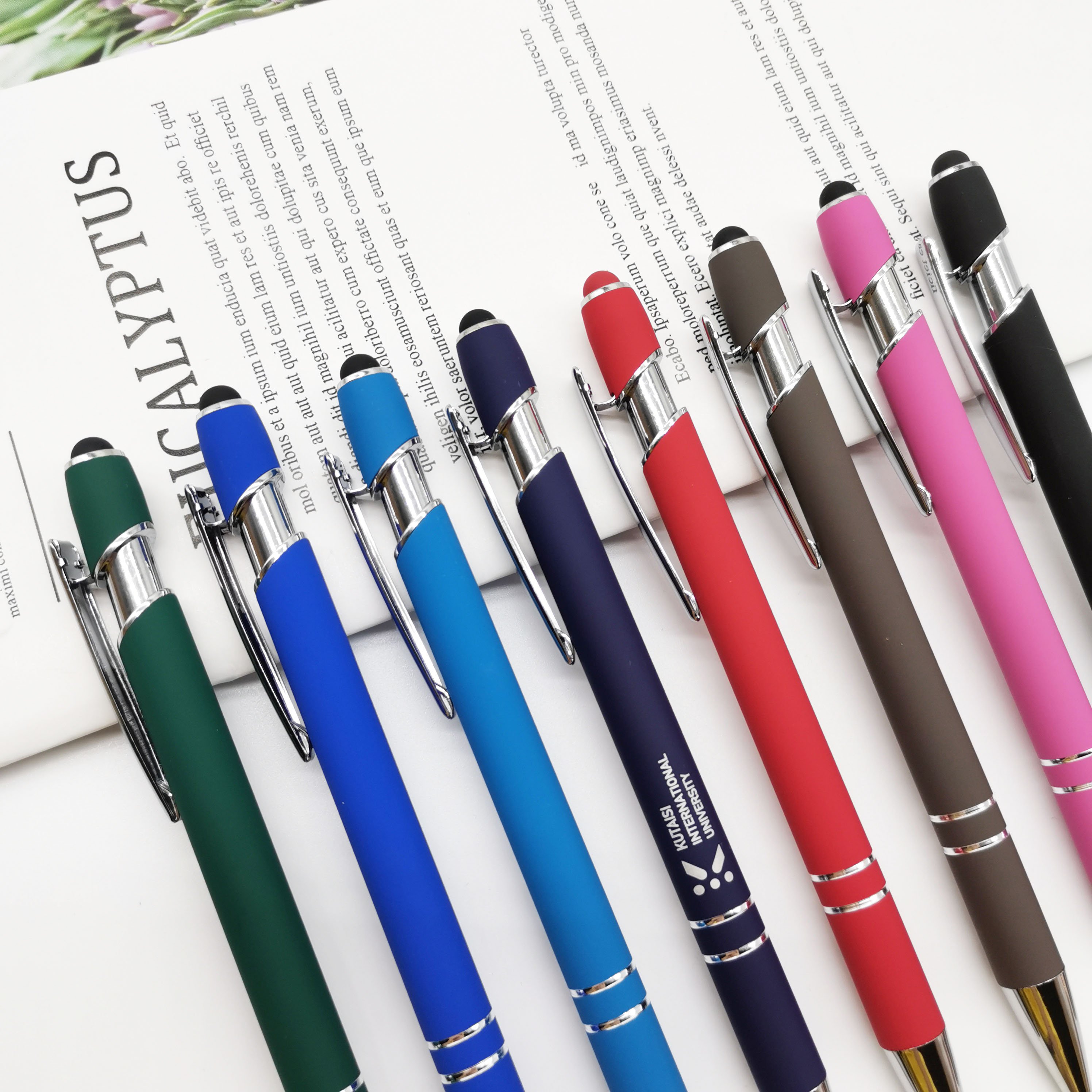 Promotional Novelty Touch Metal Aluminium customized pen Ball Point Pen Ballpoint pens with custom logo