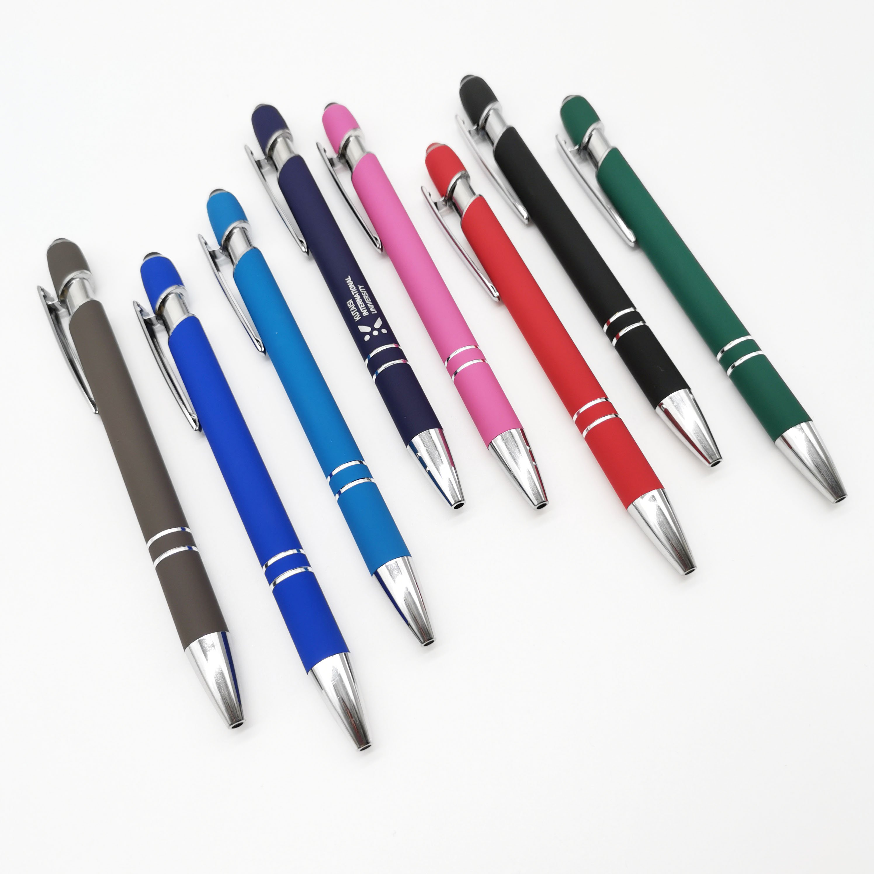 Promotional Novelty Touch Metal Aluminium customized pen Ball Point Pen Ballpoint pens with custom logo