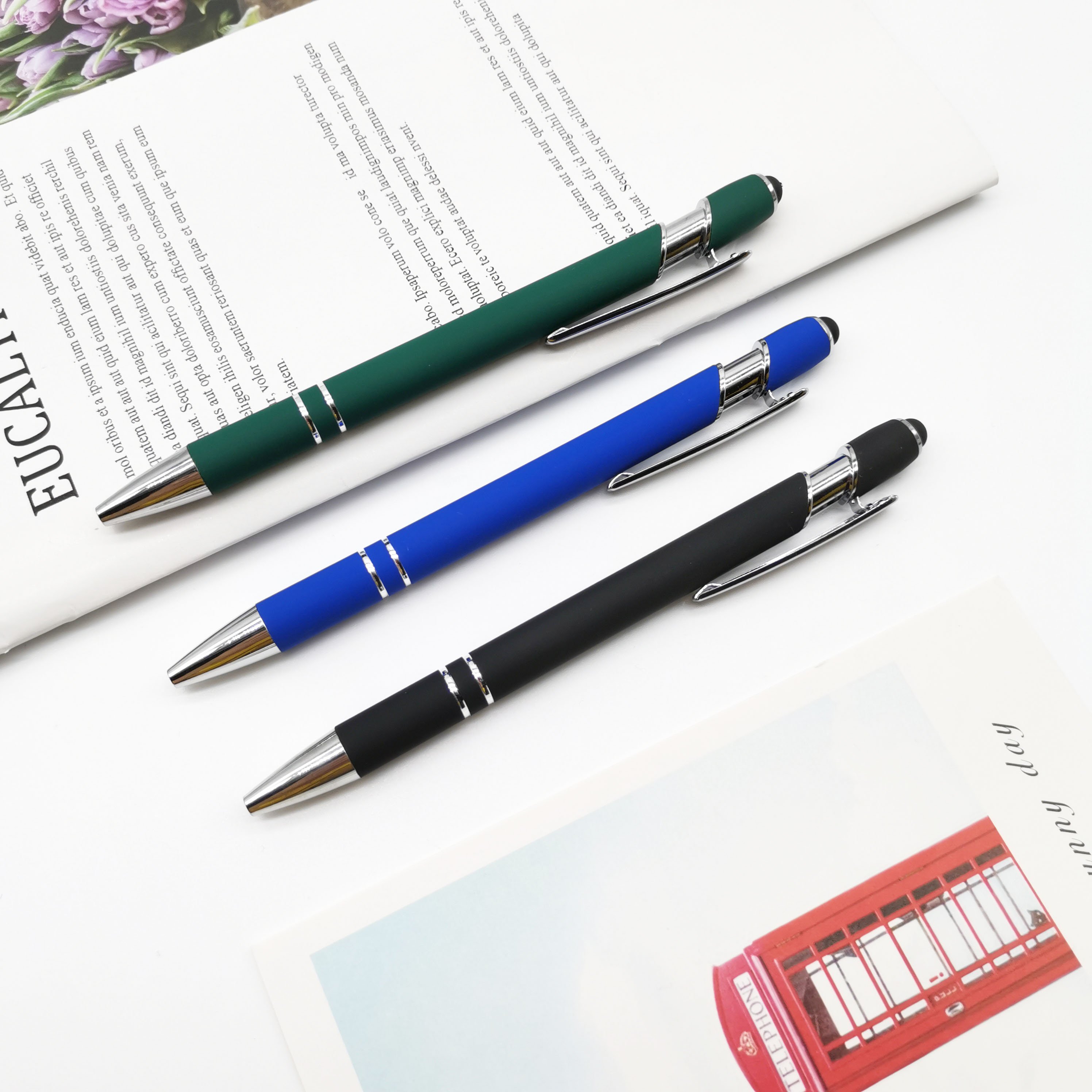 Promotional Novelty Touch Metal Aluminium customized pen Ball Point Pen Ballpoint pens with custom logo