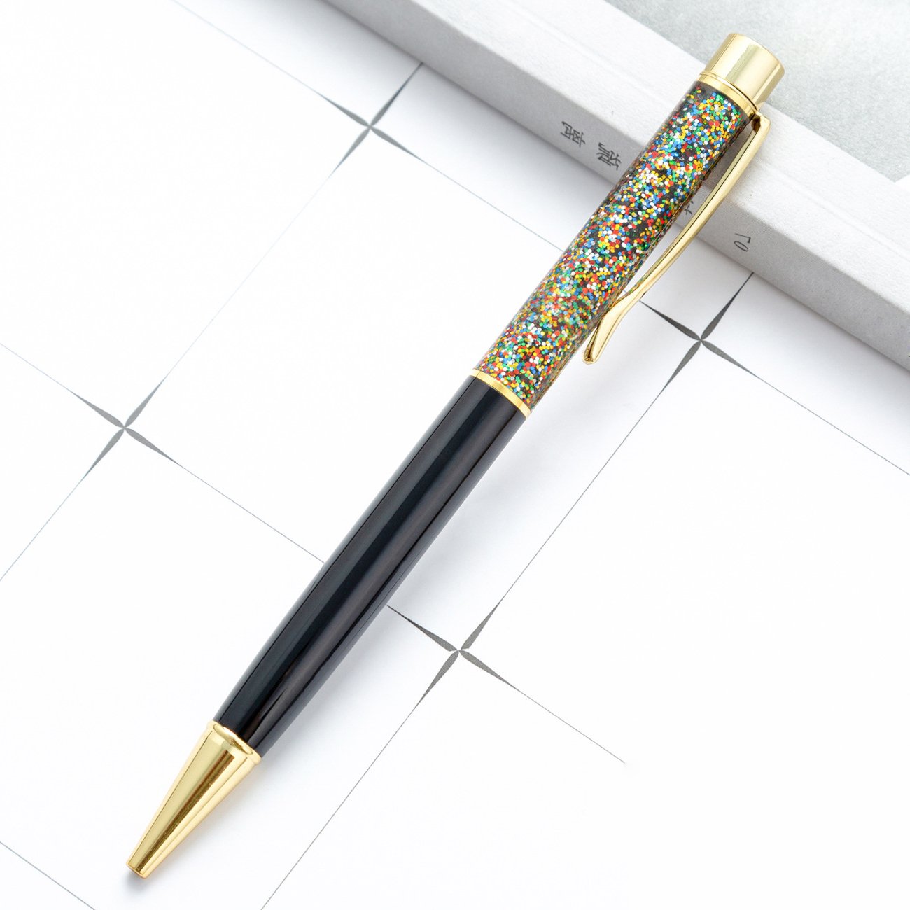 Hot Selling Creative Quicksand Glitter Ballpoint Pen with Custom Logo Fancy Stationery for Promotional Gift
