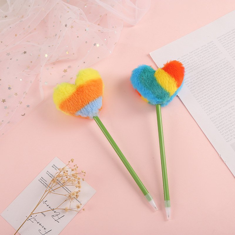 Creative Sweetheart animal furball pen Fashion simple plush ballpoint pen cartoon personality plush craft gift pen