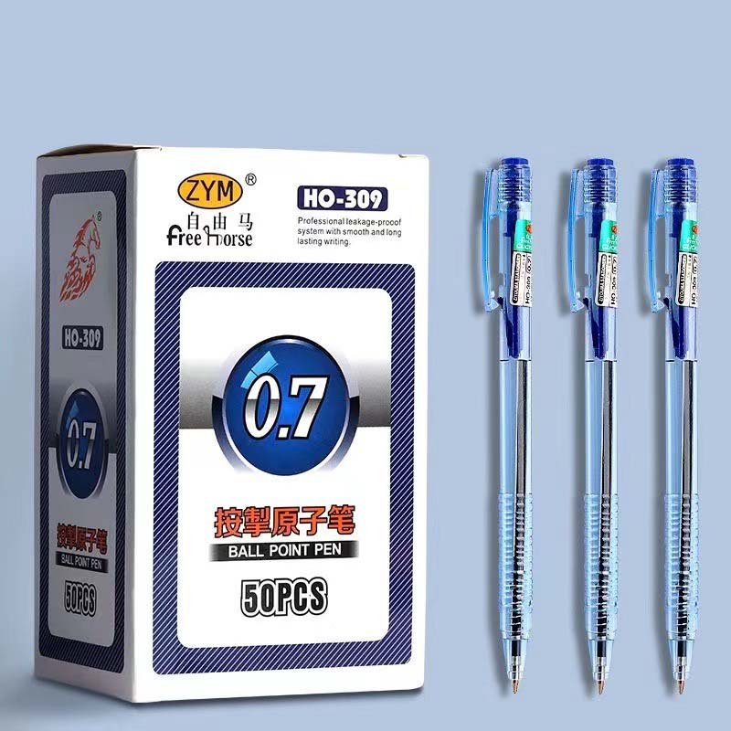 Creative 0.7 mm push ballpoint pen popular plastic ball pen for office school supplies