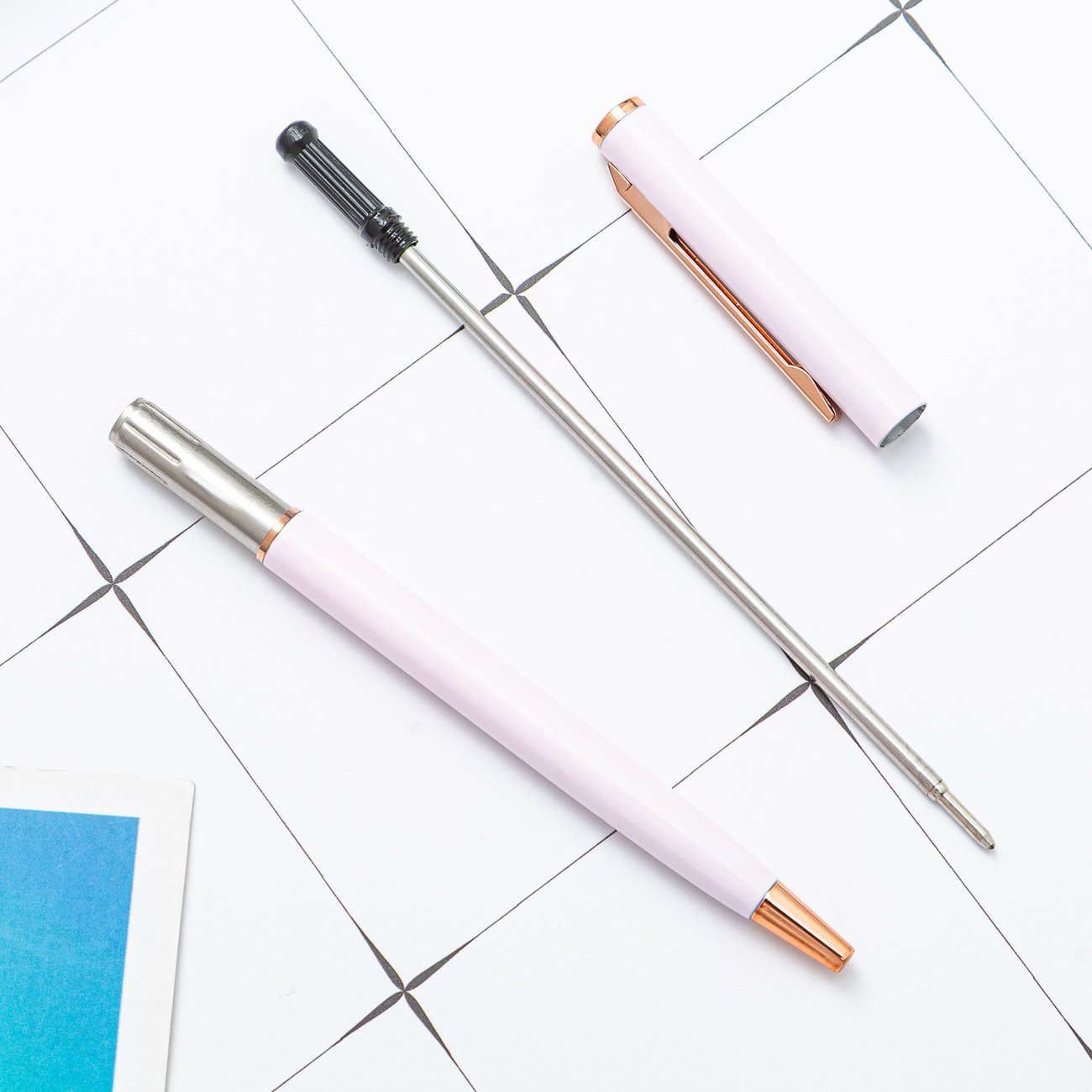 Wholesale business flat head candy color Solid color Metal ballpoint pen signature pen for metal pens with custom logo
