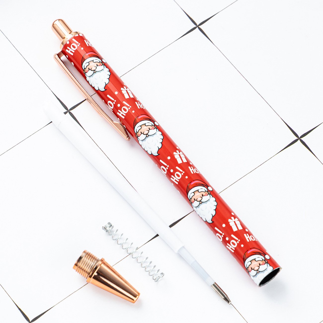Creative Christmas Series Press Ballpoint Pen in Stock Cute Cartoon Christmas Gift Pen Heat Transfer Ballpoint Pen