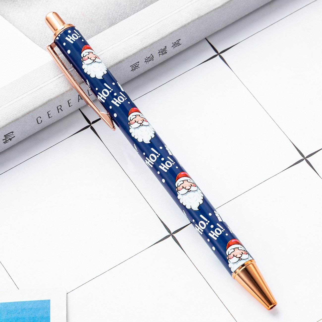 Creative Christmas Series Press Ballpoint Pen in Stock Cute Cartoon Christmas Gift Pen Heat Transfer Ballpoint Pen