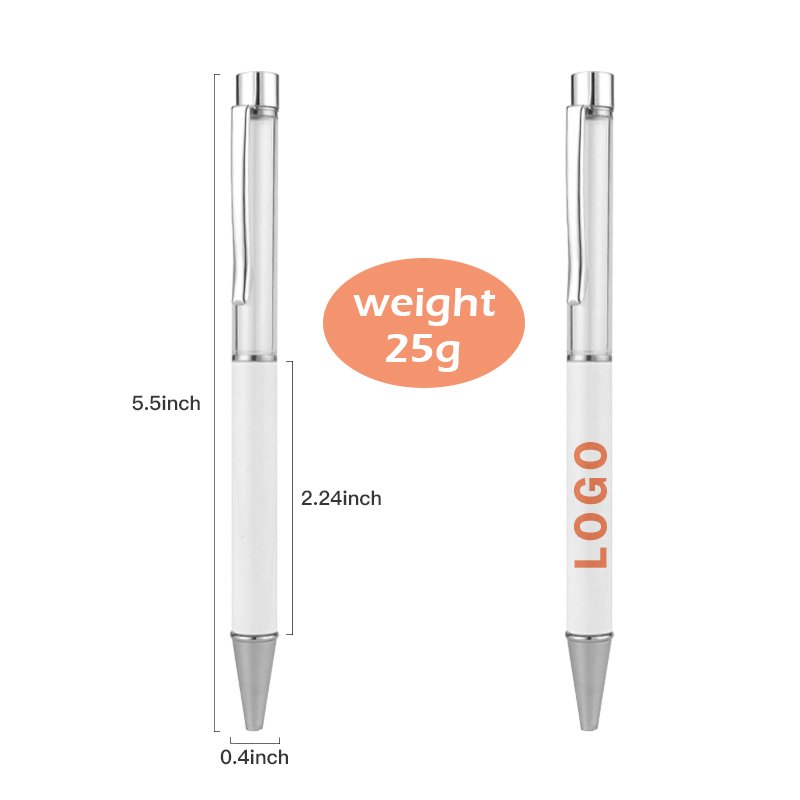 Back to school sublimation ballpoint pen High Quality snowglobe pen custom Logo Metal DIY Sublimation Ballpoint Pen