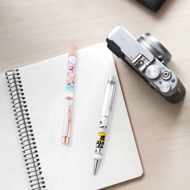 Back to school sublimation ballpoint pen High Quality snowglobe pen custom Logo Metal DIY Sublimation Ballpoint Pen