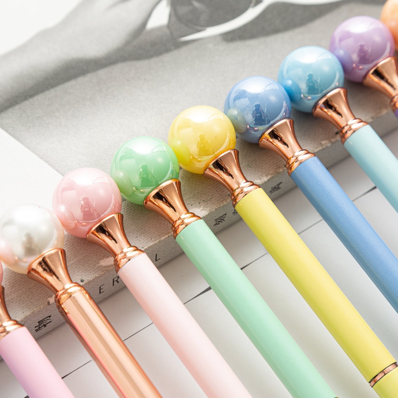 Luxury Metal Pen Big Top Pearl Color Customized Business Promotion Logo 1.0mm Writing Width Cute Personalized Gifts Wholesale